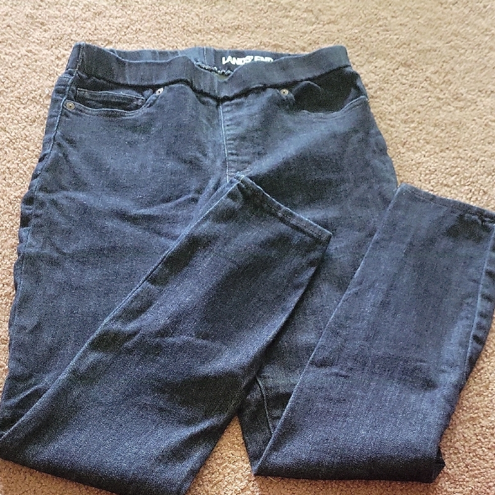 Lands' End Black Jeggings Comfortable Stretch Denim